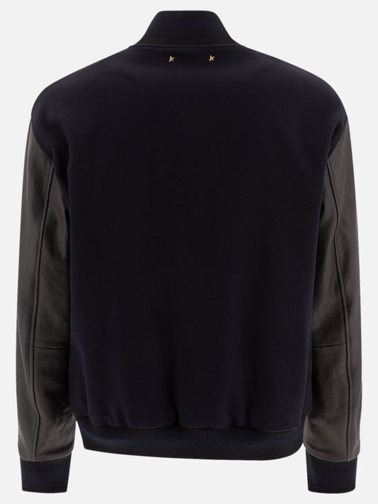 Golden Goose Bomber in lana e pelle 18116440_48 Blue 2