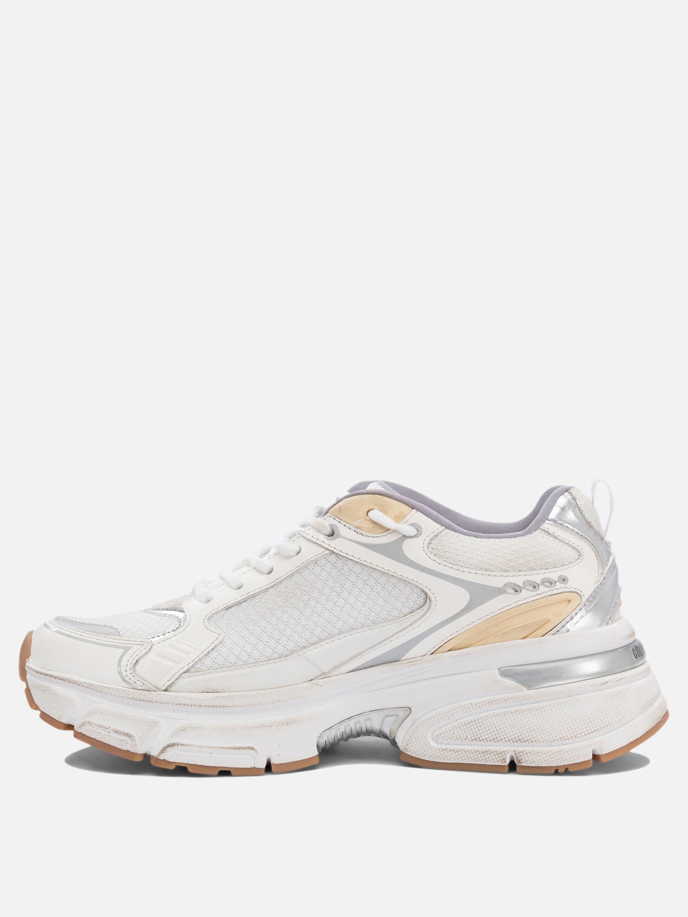 Low top sneakers 49% polyester 30% cow leather 12% polyurethane textile 9% ovine leather - 100% rubber  White - Golden Goose Women | PDP | VIETTI Online Store | thumbnail_3