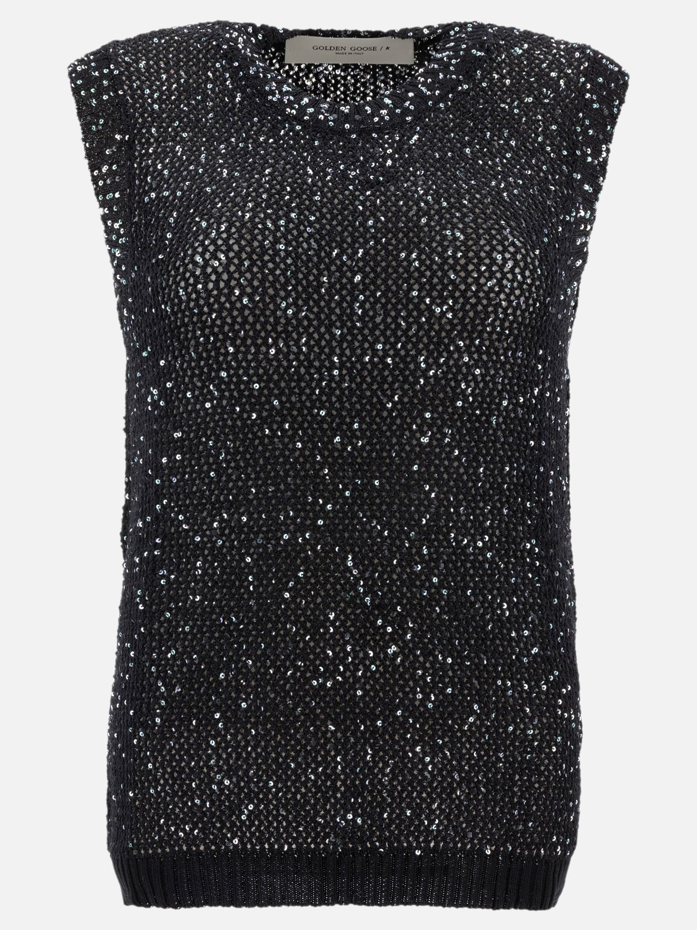 Golden Goose Top in maglia con paillettes 16021184_XS Black thumbnail_1
