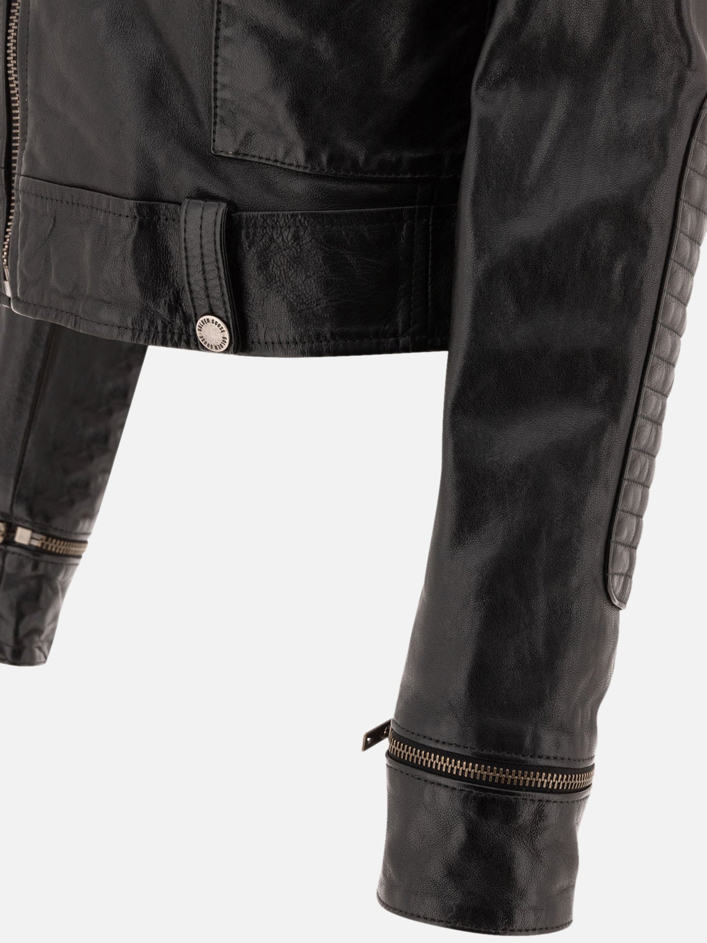 Golden Goose Leather biker jacket 15858253_38 Black thumbnail_4
