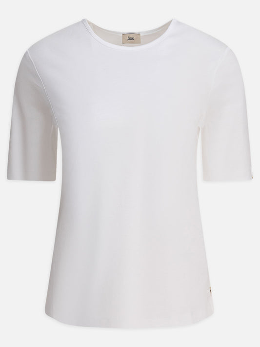 Round neck t-shirts Solid colour  White - Herno Women | VIETTI Online Store 
