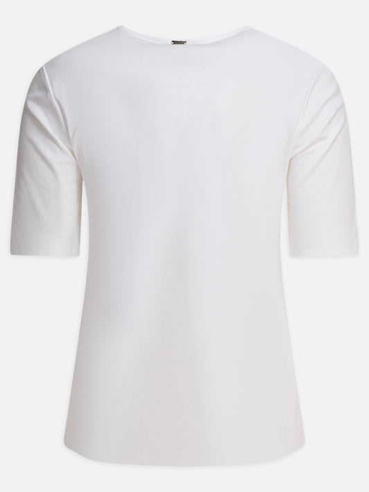 Round neck t-shirts Solid colour  White - Herno Women | VIETTI Online Store | 2
