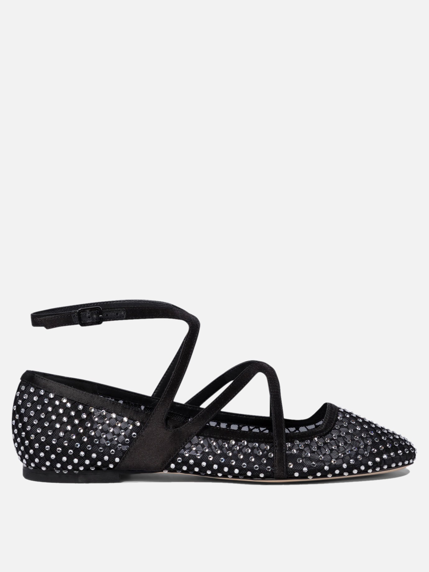 Ballerine classiche 80% polyamide 20% leather - 95% leather 5% rubber  Nero - Jimmy Choo Donna | PDP | VIETTI Online Store | thumbnail