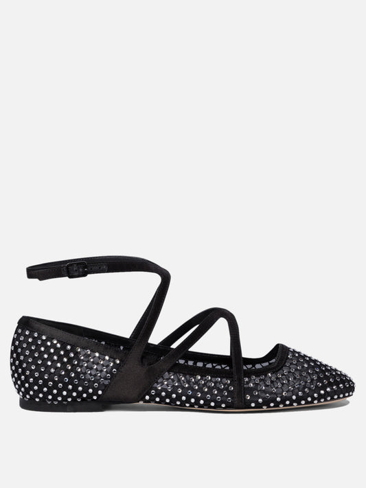 Ballerine classiche 80% polyamide 20% leather - 95% leather 5% rubber  Nero - Jimmy Choo Donna | VIETTI Online Store 
