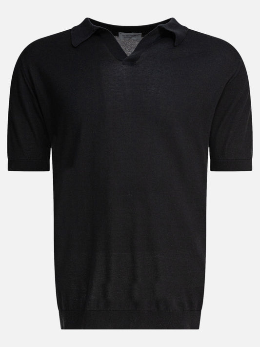 Polo shirts without buttons Solid colour  Black - John Smedley Men | PDP | VIETTI Online Store 
