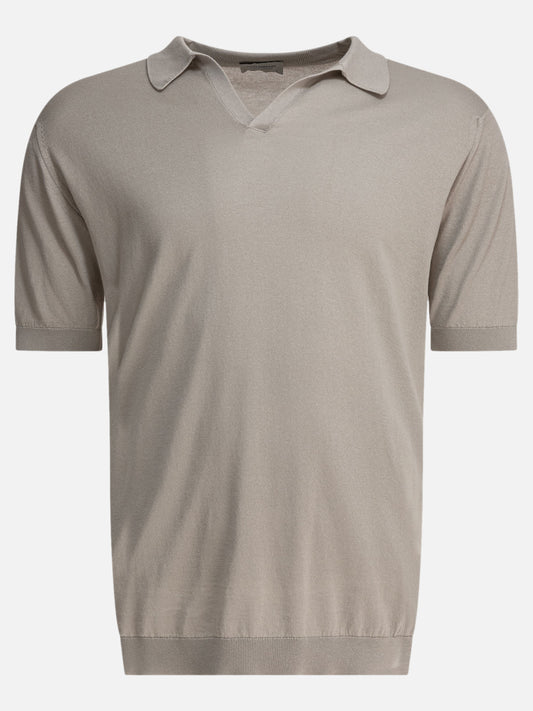 Polo shirts without buttons Solid colour  Grey - John Smedley Men | PDP | VIETTI Online Store 
