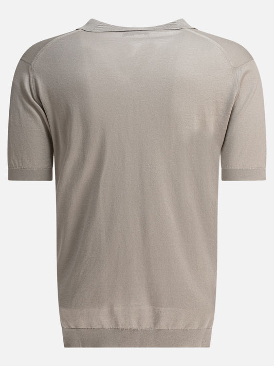 Polo shirts without buttons Solid colour  Grey - John Smedley Men | PDP | VIETTI Online Store | 2
