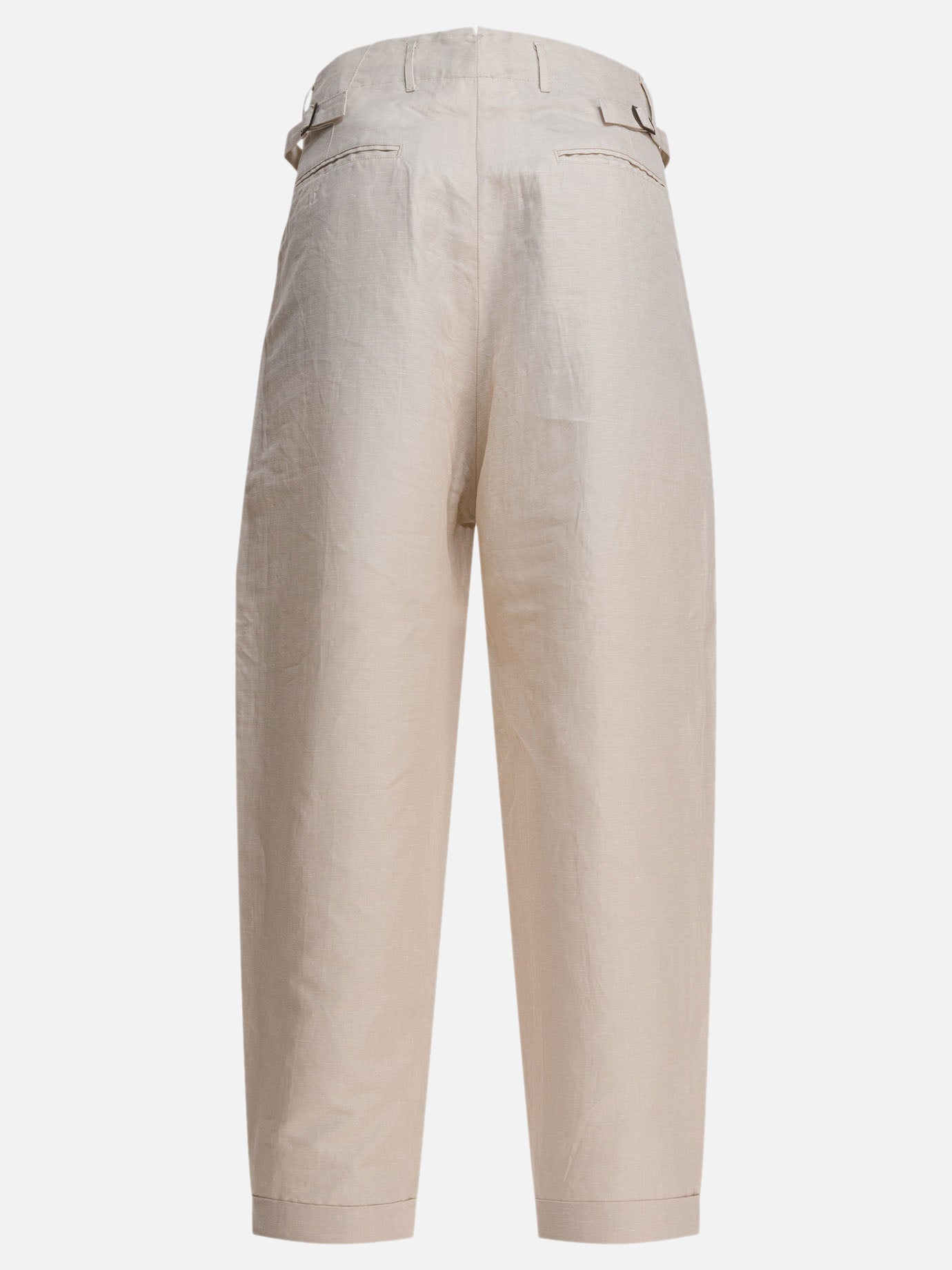 KAPITAL Pantaloni in lino e cotone 25582776_3 Beige thumbnail_2