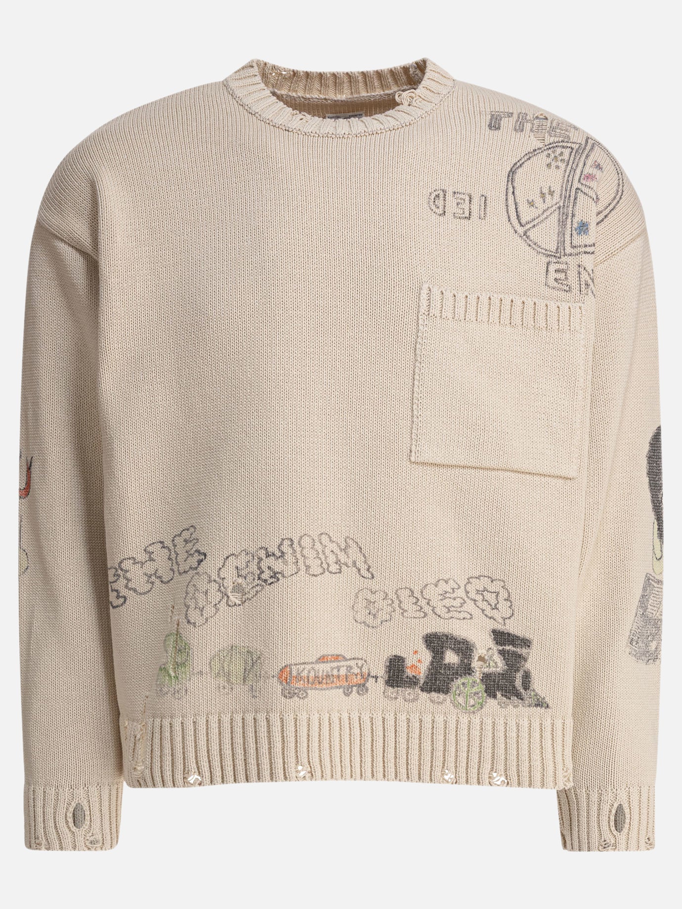 Crewneck sweaters Print  Beige - KAPITAL Men | PDP | VIETTI Online Store | thumbnail
