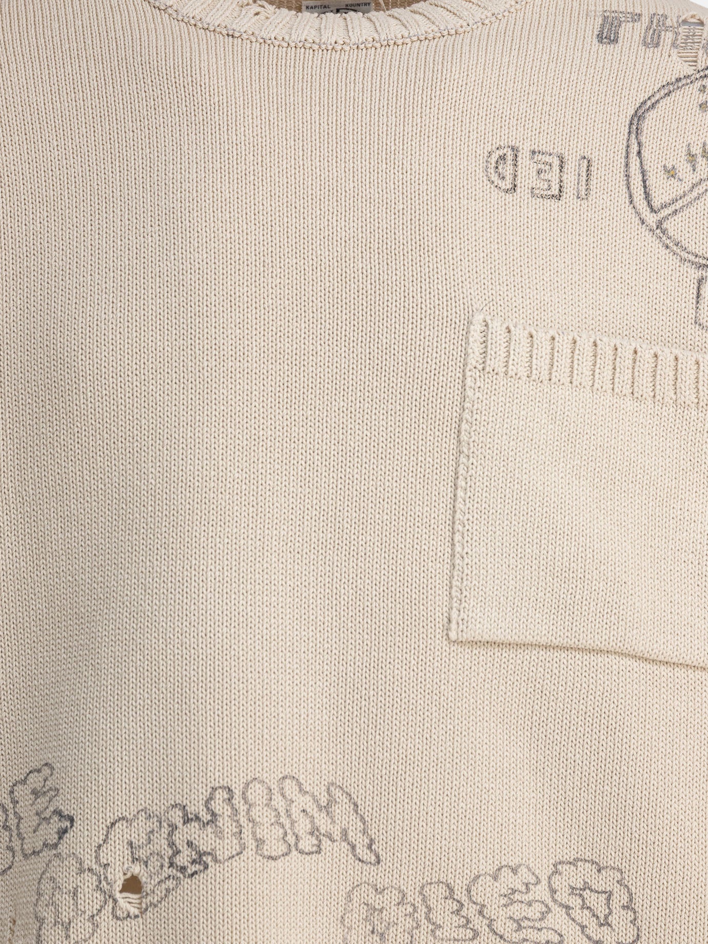 Crewneck sweaters Print  Beige - KAPITAL Men | PDP | VIETTI Online Store | thumbnail_3
