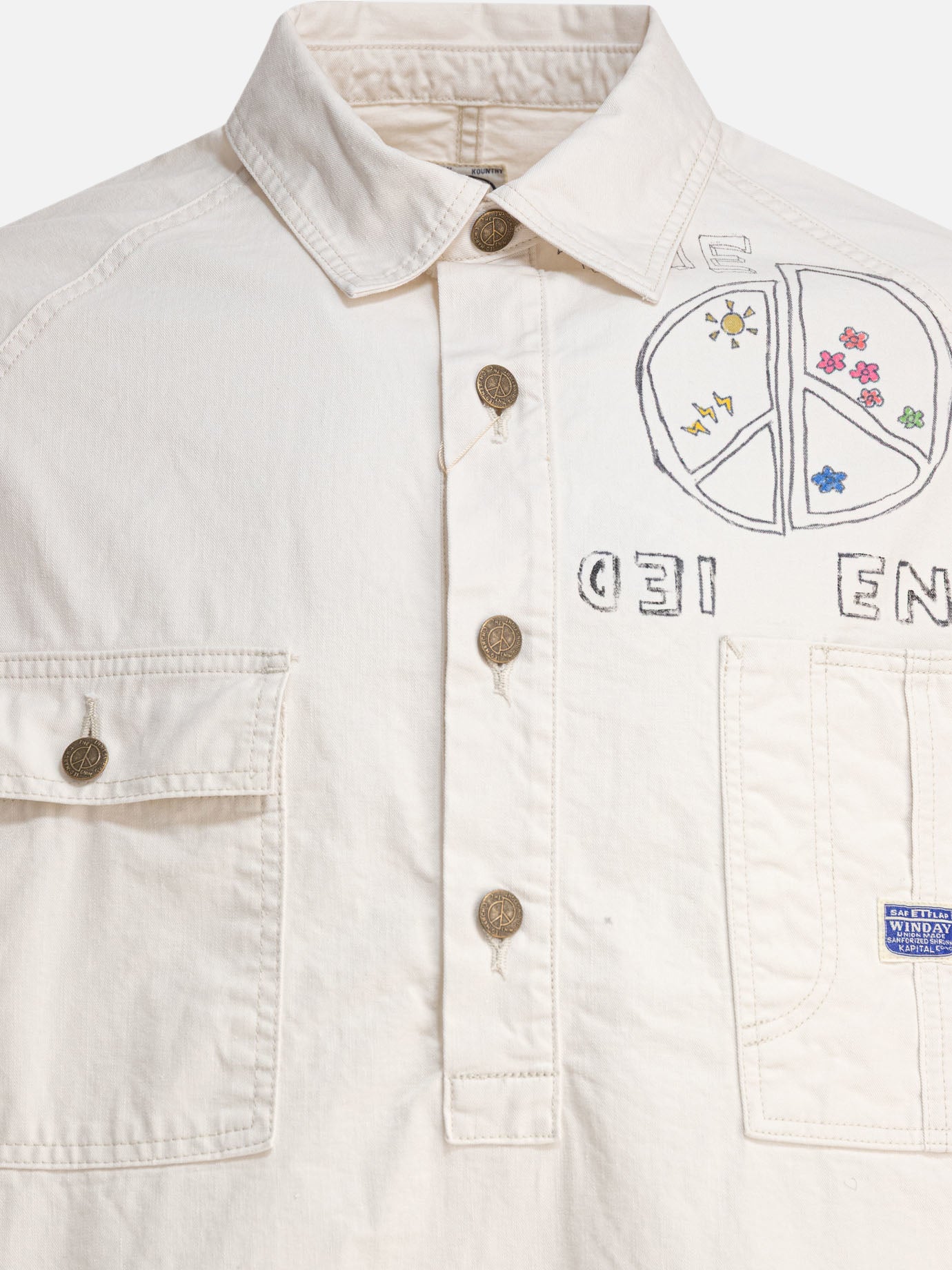 KAPITAL &quot;Memorial Paint&quot; shirt 25754358_3 Beige thumbnail_3
