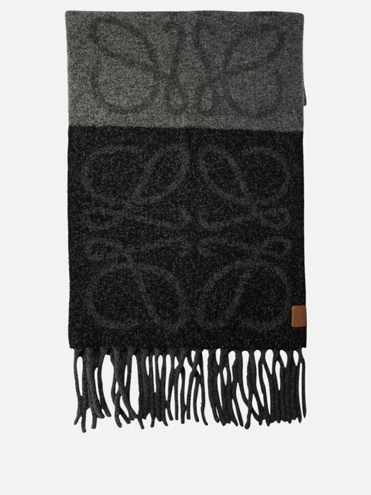 Fringed scarves 57% alpaca 23% wool 15% polyamide 5% leather  Grey - Loewe Women | PDP | VIETTI Online Store 
