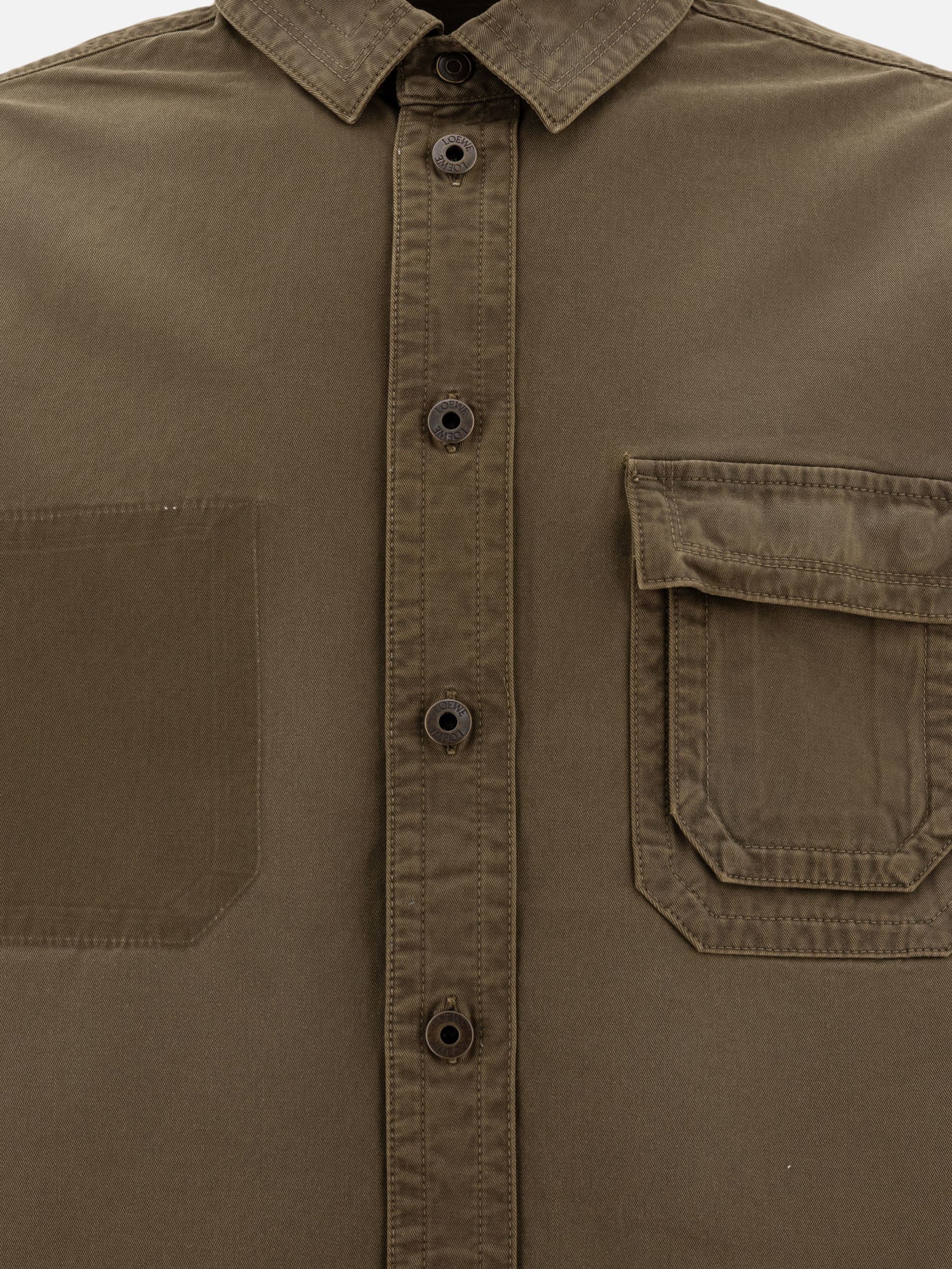 Loewe Giacca overshirt in cotone 13887956_39 Green thumbnail_3
