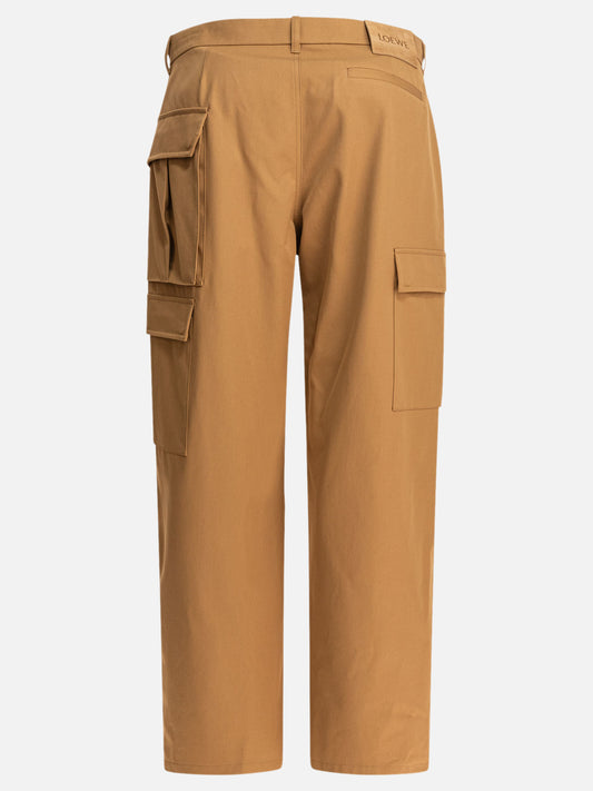 Loewe Pantaloni cargo in cotone e seta 19730550_48 Beige 2