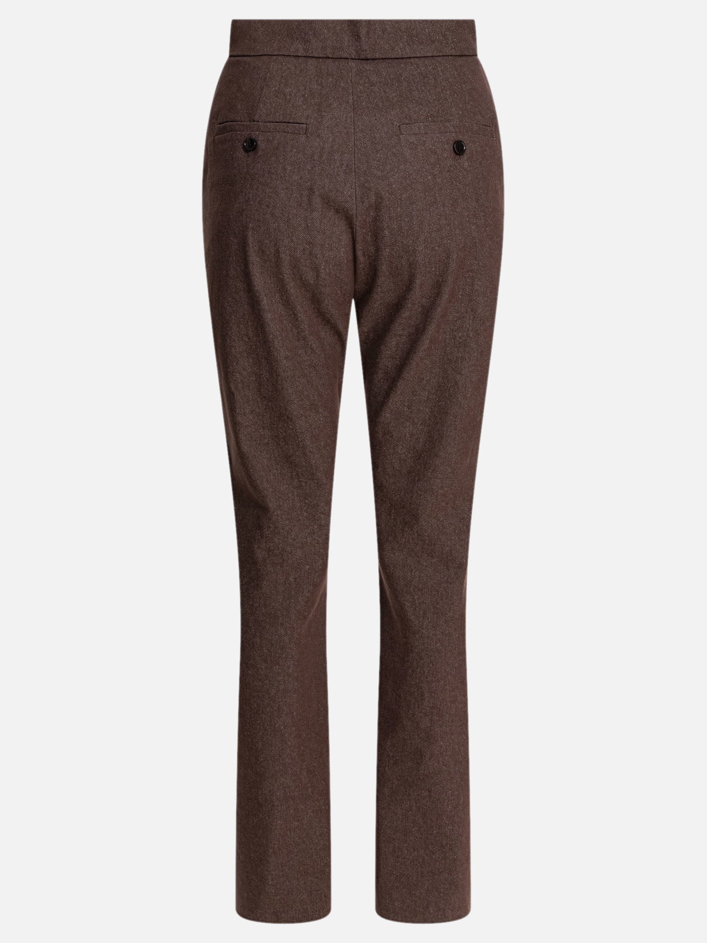Max Mara Denim-effect cotton trousers Brown