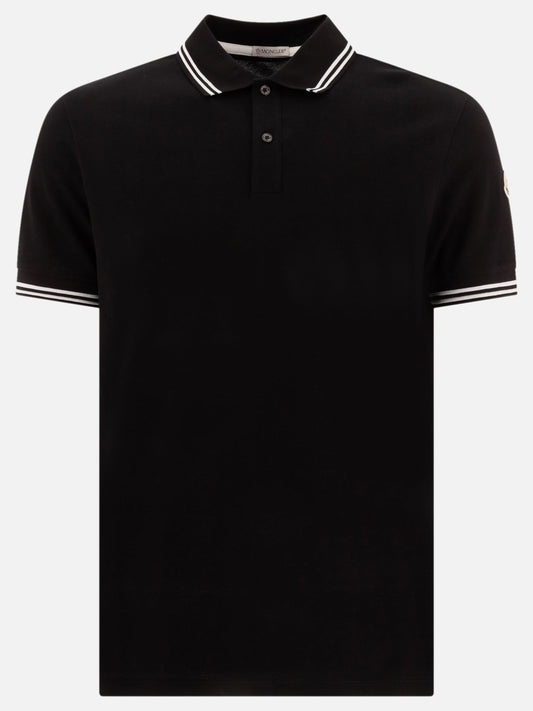 Moncler Cotton pique polo shirt Black