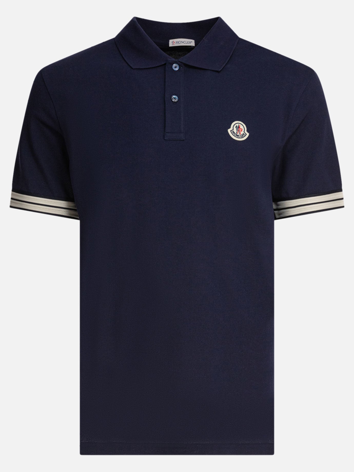 Polo shirts with buttons Logo  Blue - Moncler Men | PDP | VIETTI Online Store | thumbnail