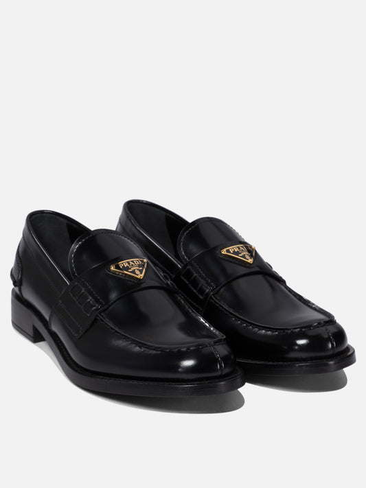 Prada Brushed leather loafers 16375369_36 Black 2