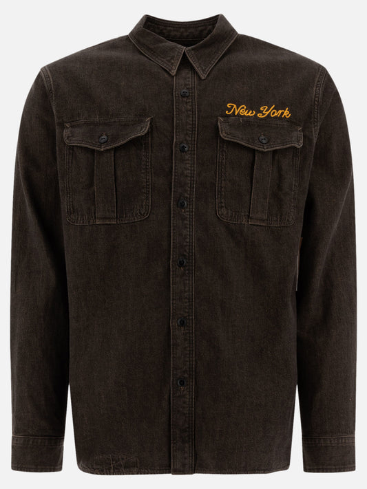 RRL by Ralph Lauren Camicia in denim ricamata 16079939_S Black 1