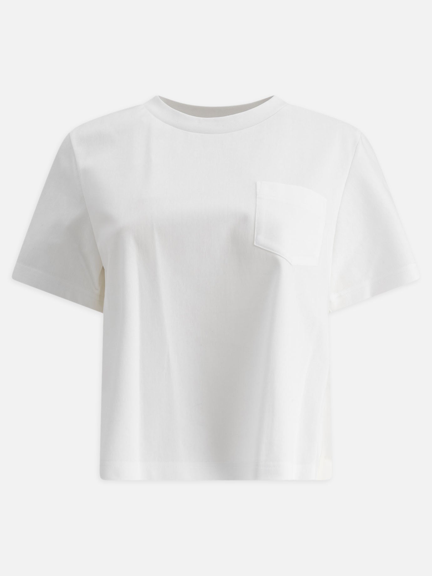 Sacai T-shirt in jersey di cotone e twill di nylon 19649063_2 White thumbnail_1
