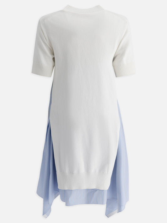Sacai Cotton and knit dress 16887459_1 White 2