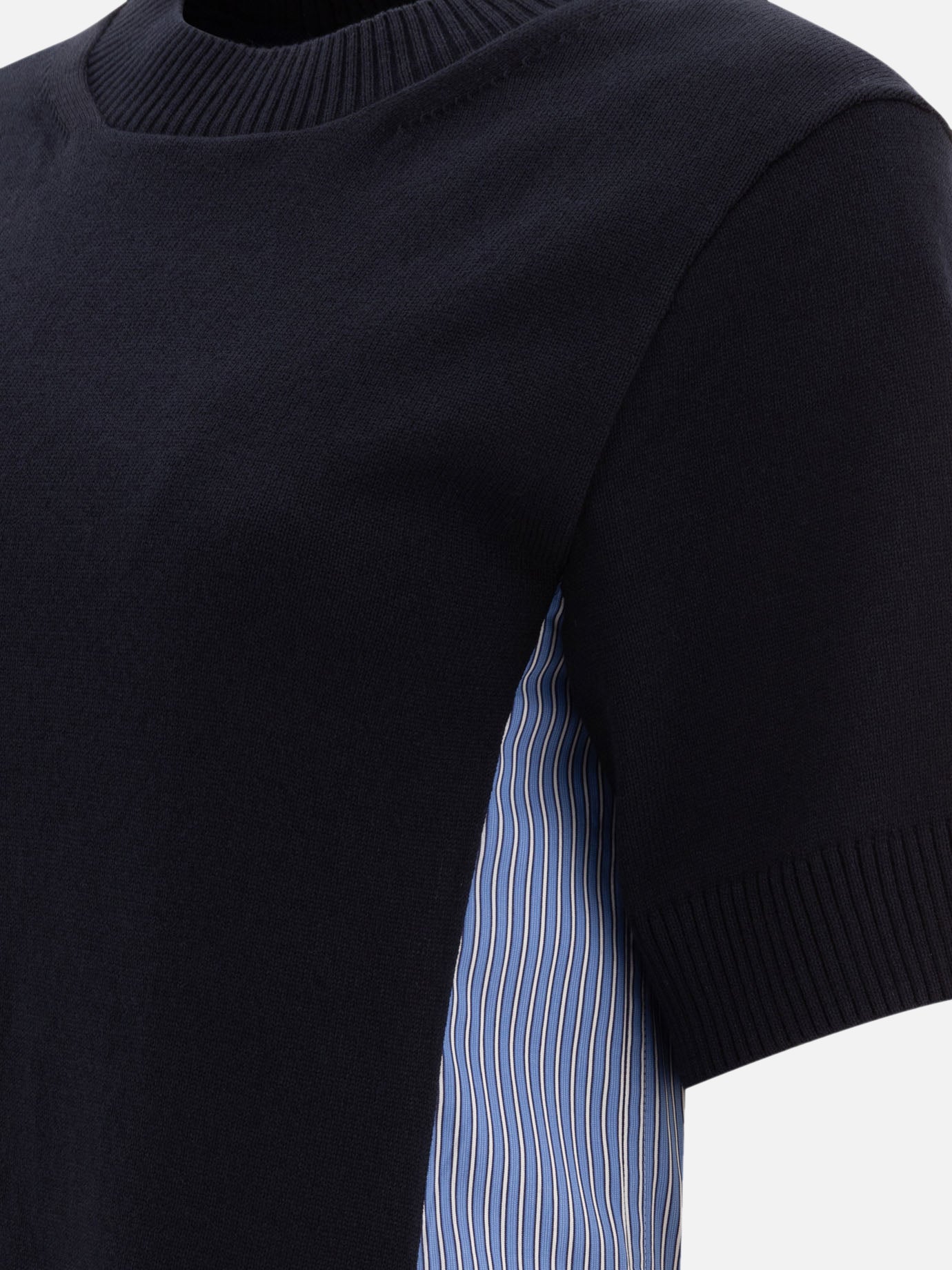 Sacai Cotton and knit dress 19507299_1 Blue thumbnail_4