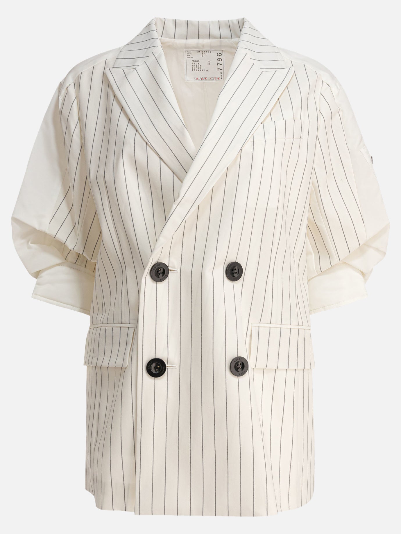 Blazer Pinstriped  Bianco - Sacai Donna | PDP | VIETTI Online Store | thumbnail