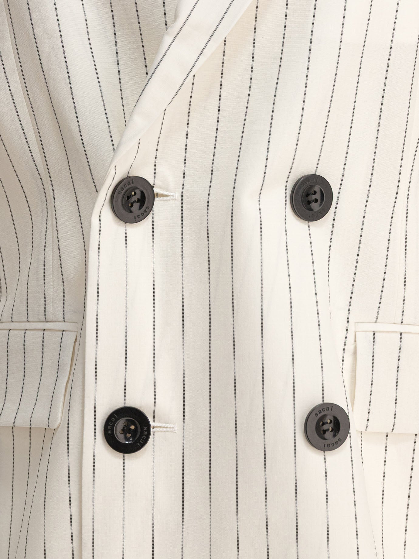 Blazer Pinstriped  Bianco - Sacai Donna | PDP | VIETTI Online Store | thumbnail_3
