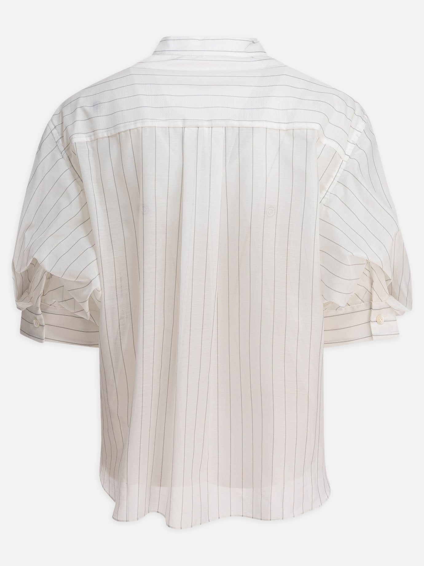 Sacai T-Shirt in organza filata e jersey di cotone 12213542_2 White thumbnail_2