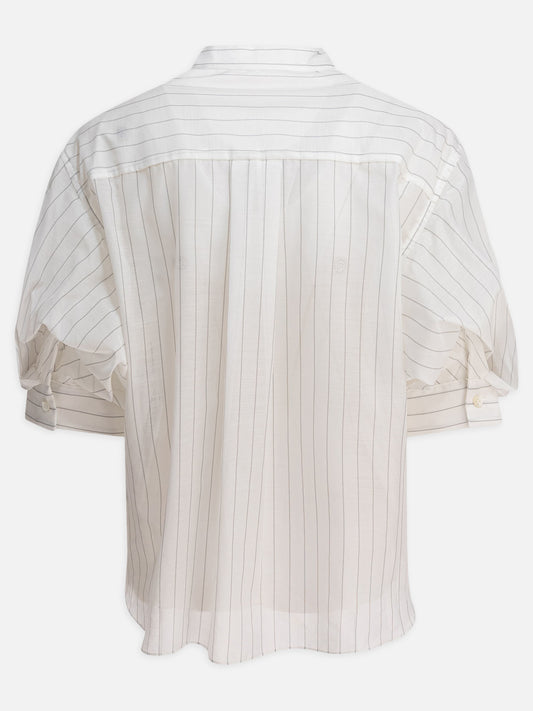 Sacai Spun organza and cotton jersey t-shirt 12213542_2 White 2