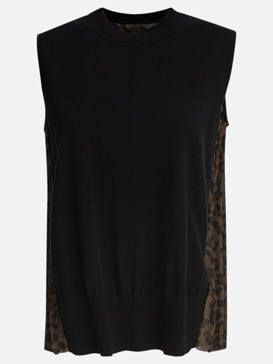 Sacai Leopard print top 19243713_2 Black 1