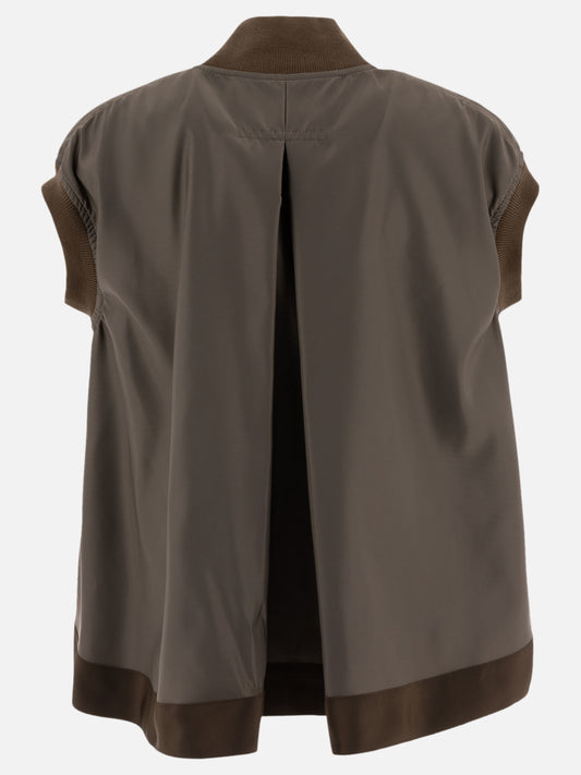 Sacai Nylon twill vest jacket 12716542_2 Green 2