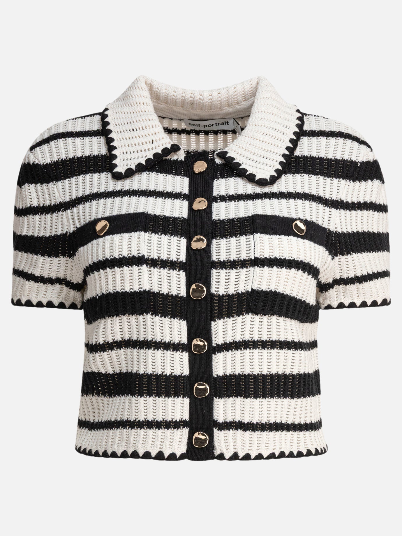 Maglioni polo Striped  Bianco - Self-portrait Donna | PDP | VIETTI Online Store | thumbnail