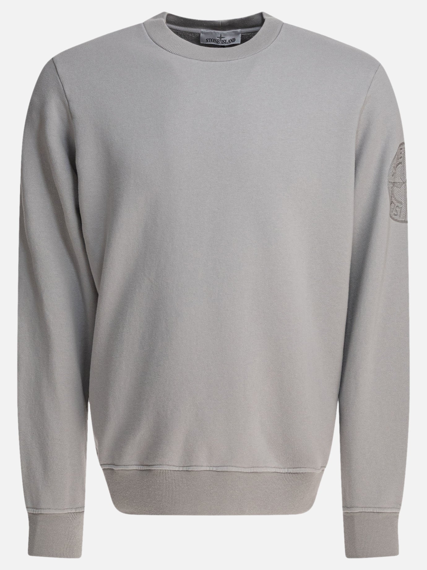 Stone Island Felpa girocollo con ricamo Compass 18642815_M Grey thumbnail_1