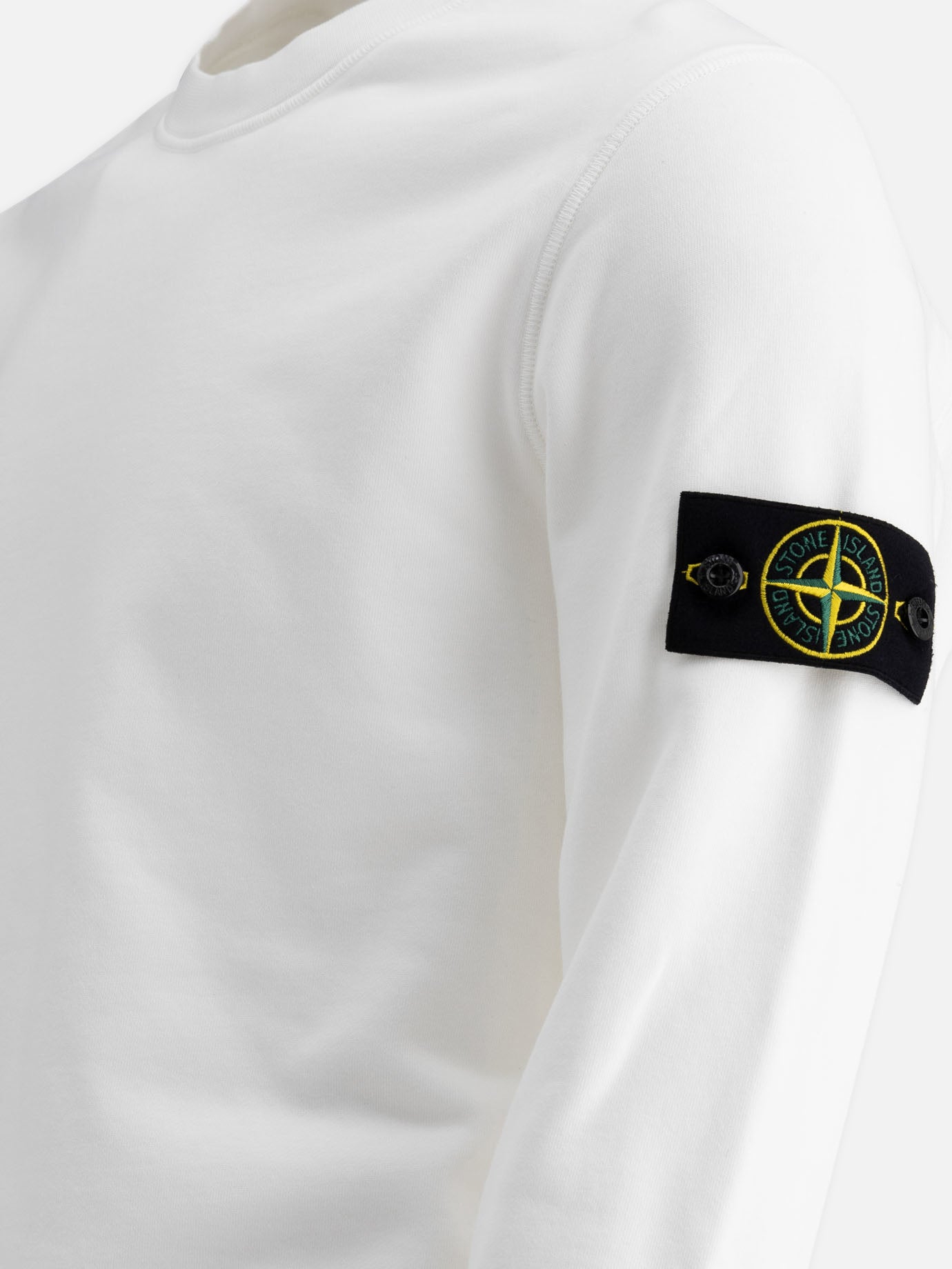 Stone Island Felpa in cotone felpato biologico 18639433_XL White thumbnail_4