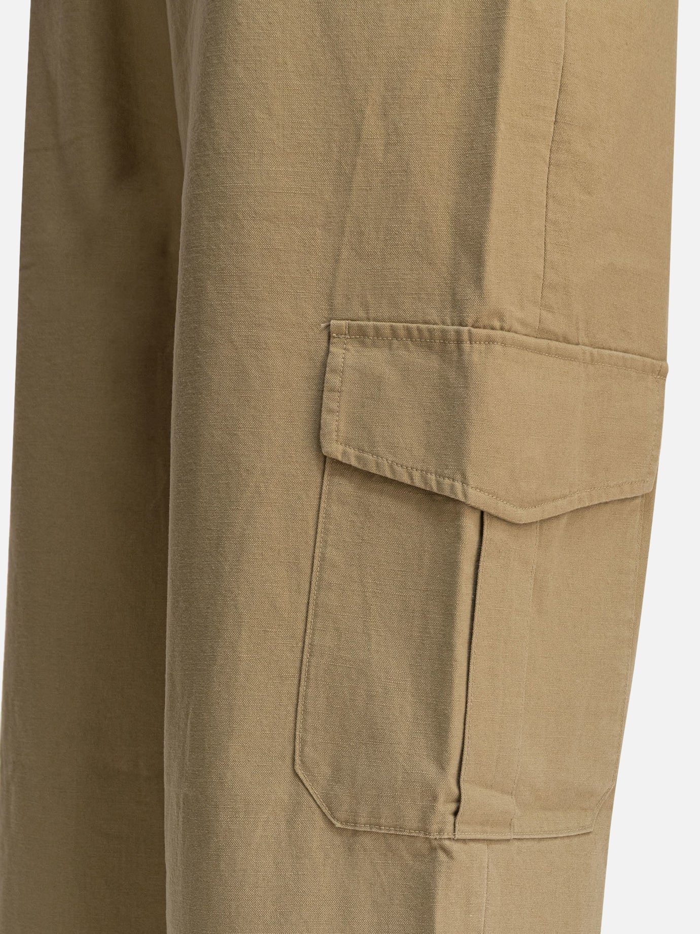 Pantaloni cargo in cotone e lino