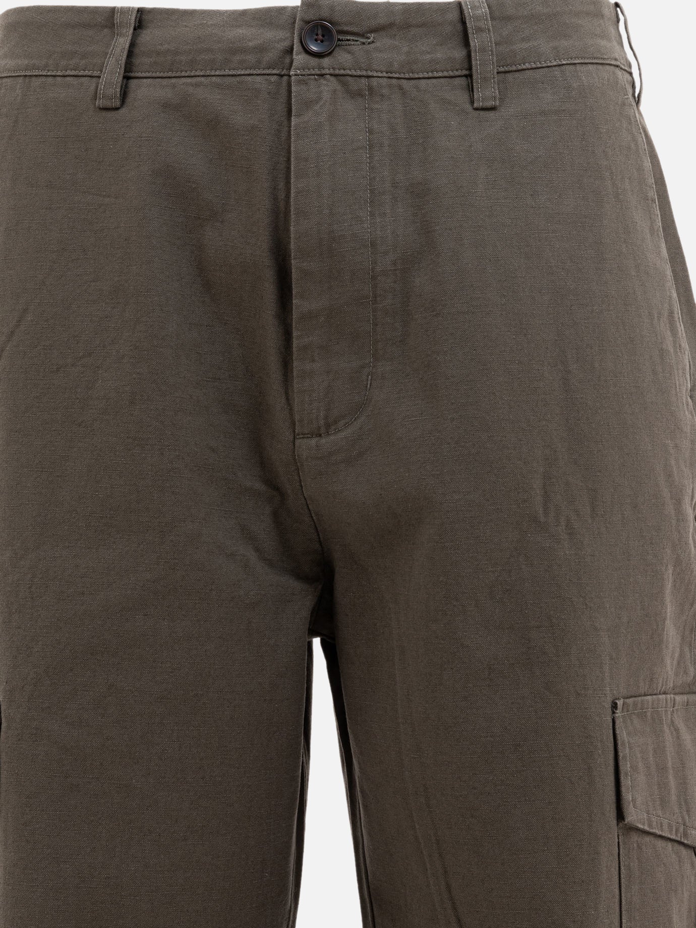 Pantaloni cargo in cotone e lino
