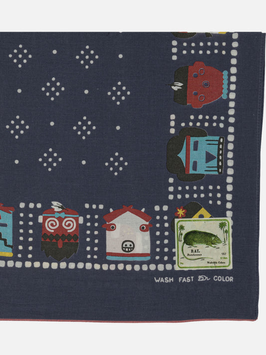 KAPITAL Foulard "Kachina & Peckish Rainbowy" 25918442_UNI Blue 2