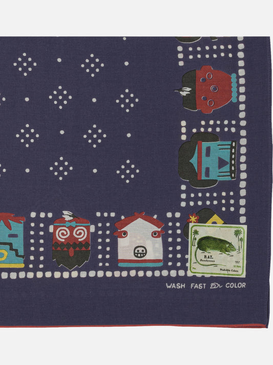 KAPITAL Foulard "Kachina & Peckish Rainbowy" 23817936_UNI Blue 2