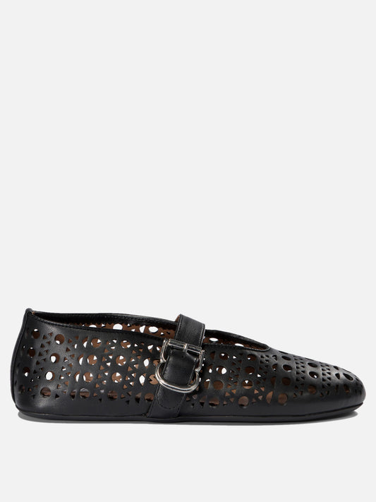 Mary Jane ballet flats 100% lamb leather - 100% rubber  Black - Alaïa Women | PLP | VIETTI Online Store 
