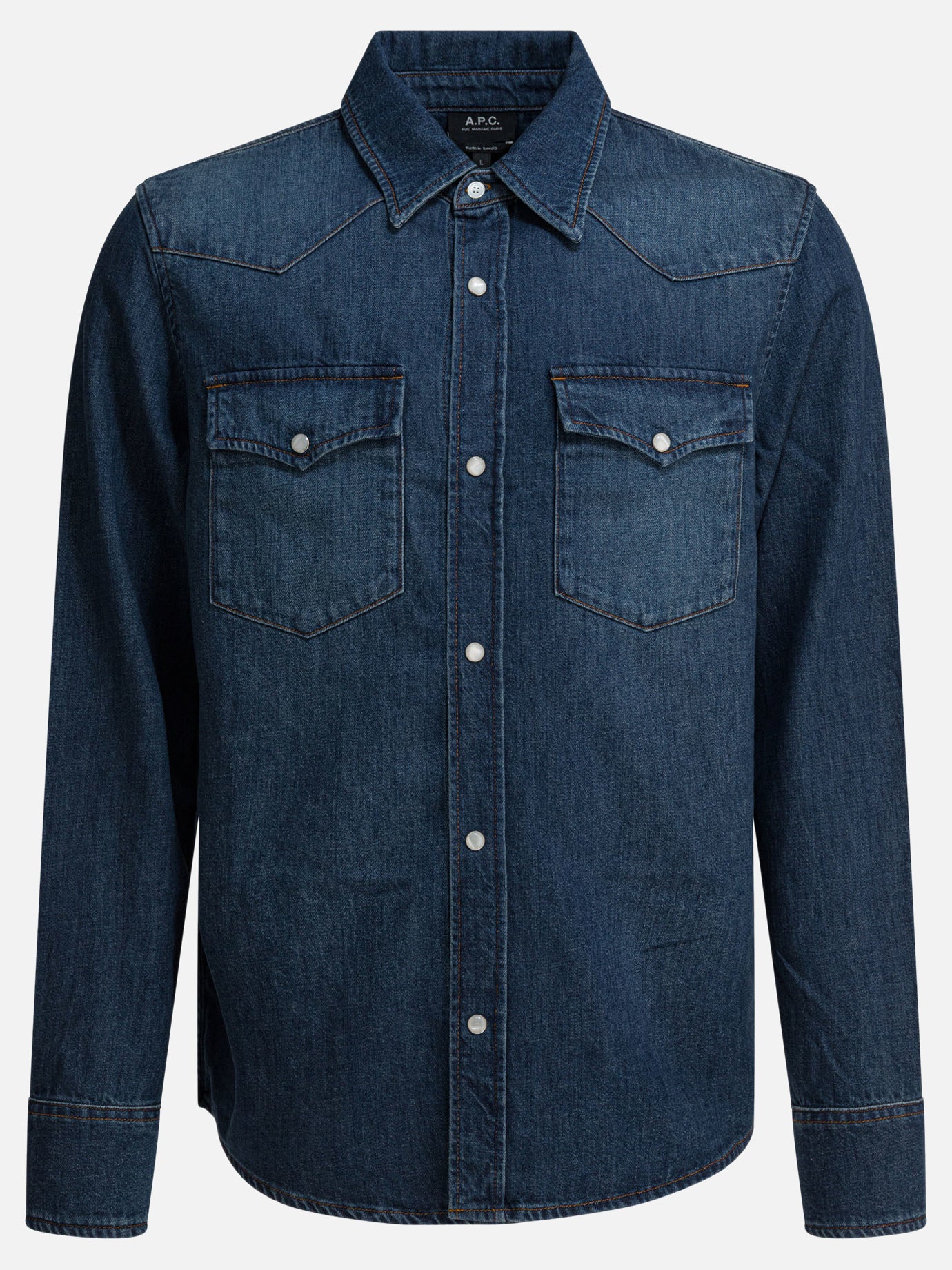 Casual shirts Solid colour  Blue - A.P.C. Men | PDP | VIETTI Online Store | thumbnail