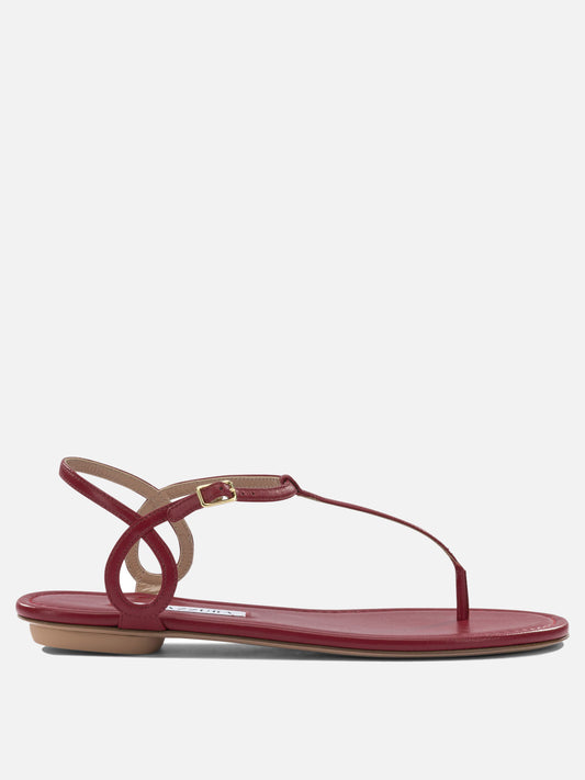 Flat sandals 100% leather - 100% rubber  Red - Aquazzura Women | PDP | VIETTI Online Store 
