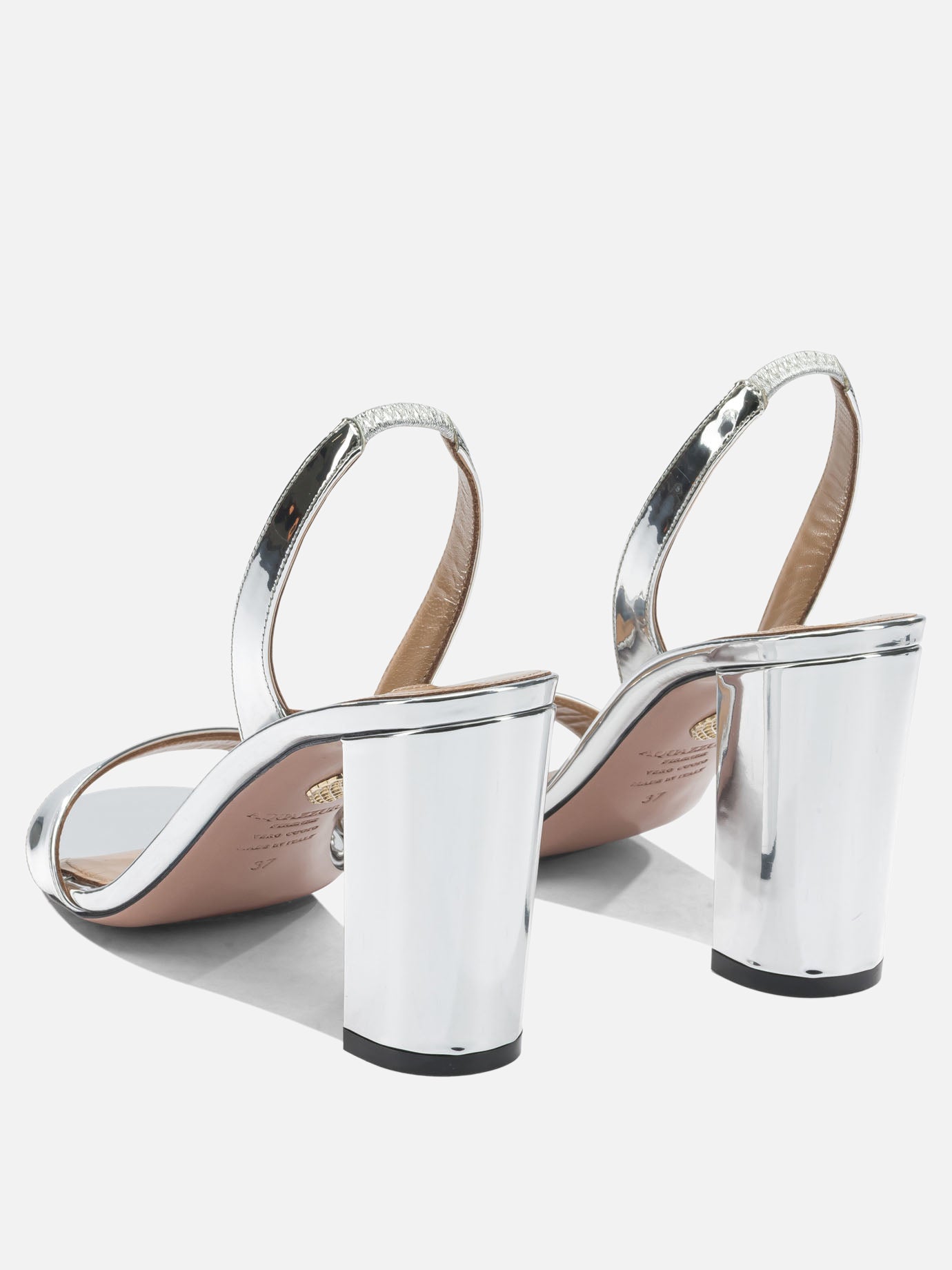 Heeled sandals 40% polyester 38% polyurethane 22% thermoplastic polyurethane - 100% calf leather  Silver - Aquazzura Women | PDP | VIETTI Online Store | Zoom-Modal_4
