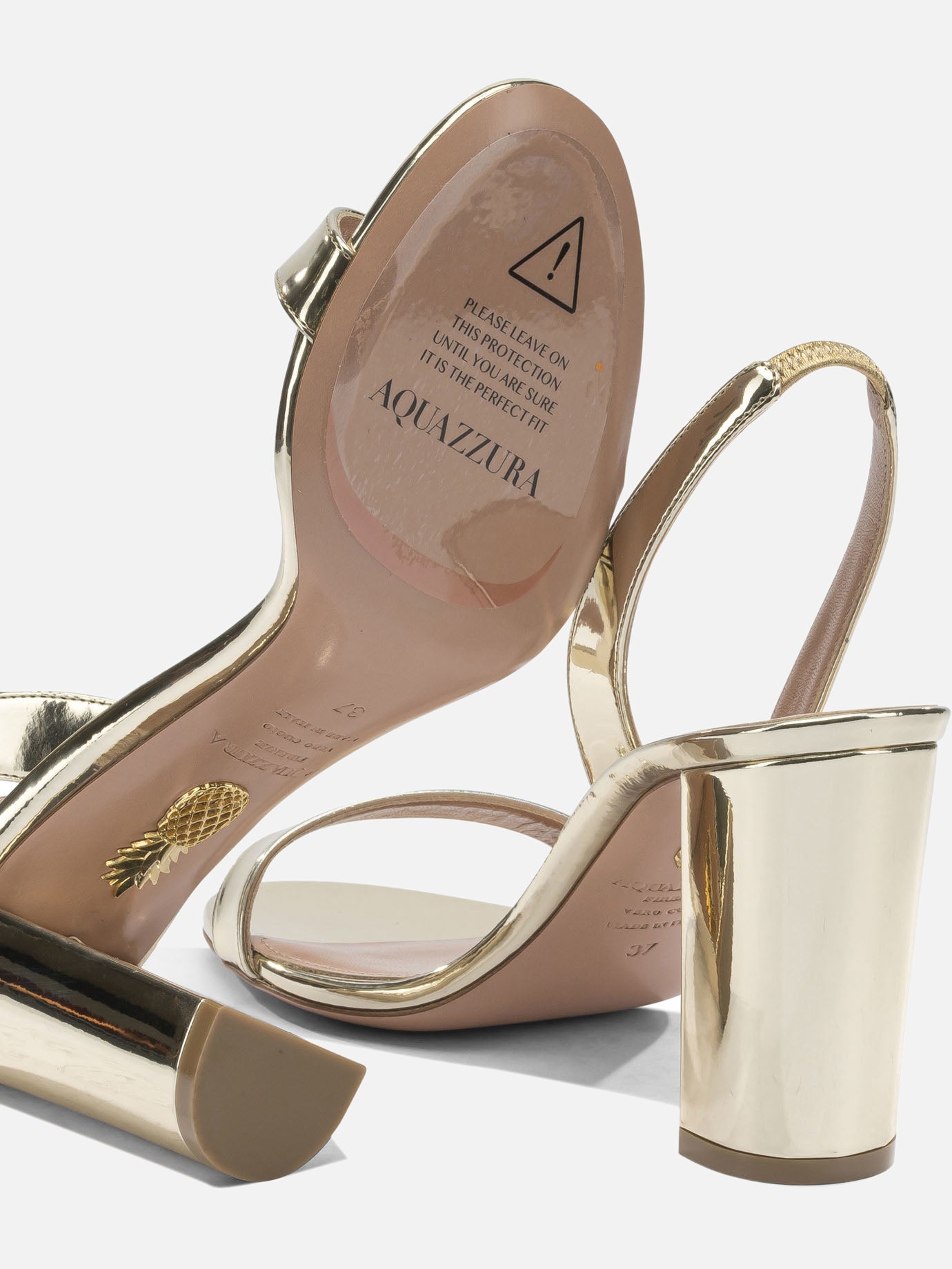 Heeled sandals 40% polyester 38% polyurethane 22% thermoplastic polyurethane - 100% calf leather  Gold - Aquazzura Women | PDP | VIETTI Online Store | Zoom-Modal_5
