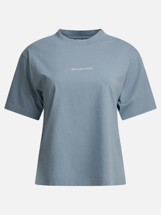 Crewneck t-shirts Logo  Light blue - Balenciaga Women | PLP | VIETTI Online Store 
