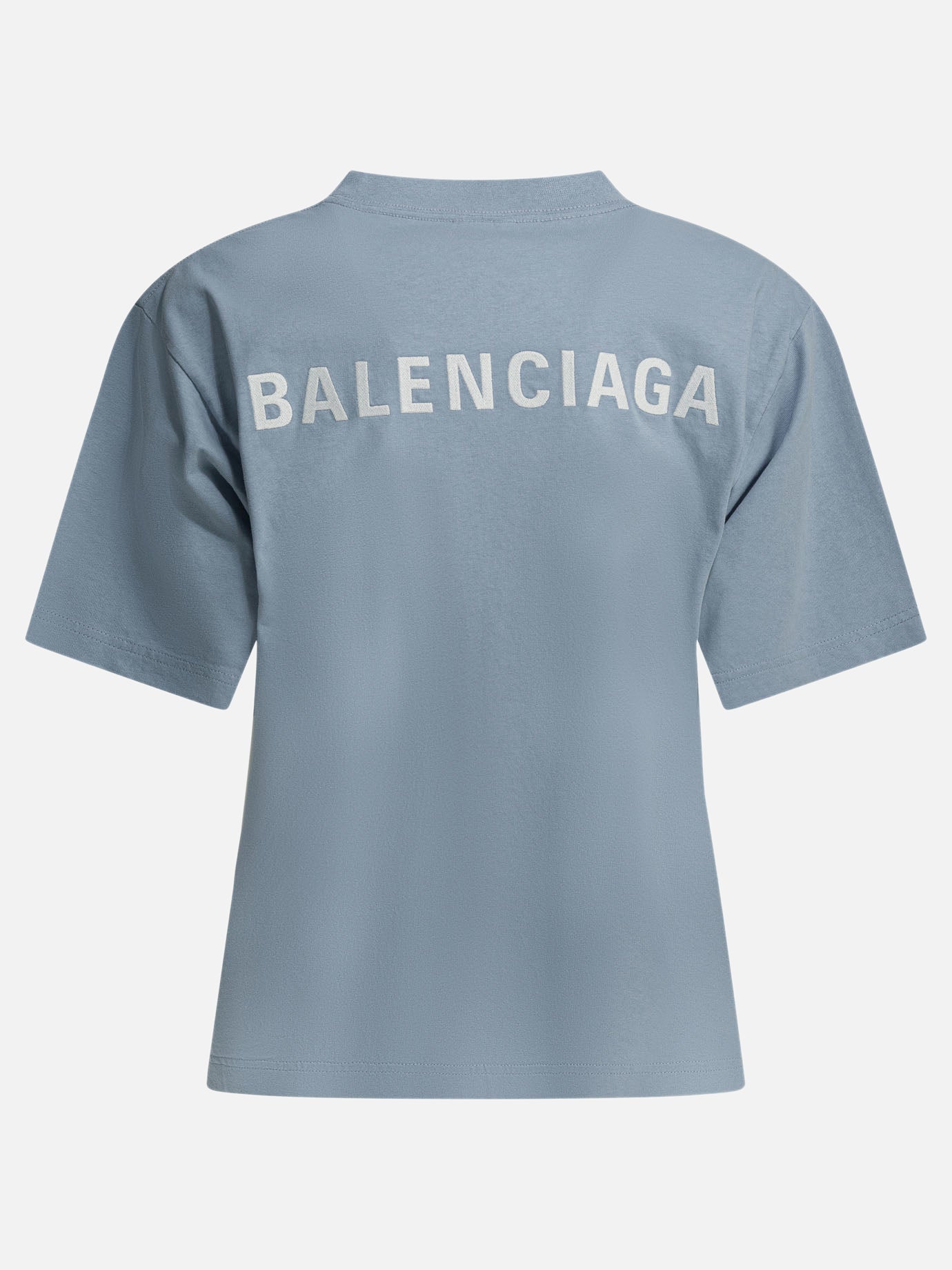 Crewneck t-shirts Logo  Light blue - Balenciaga Women | PDP | VIETTI Online Store | thumbnail_2