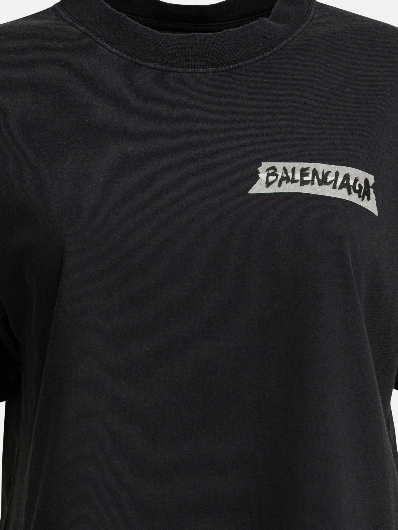 Crewneck t-shirts Logo  Black - Balenciaga Women | PDP | VIETTI Online Store | thumbnail_3