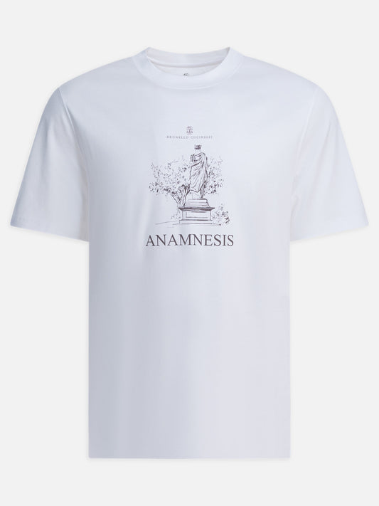 T-shirt girocollo Print  Bianco - Brunello Cucinelli Uomo | PLP | VIETTI Online Store 
