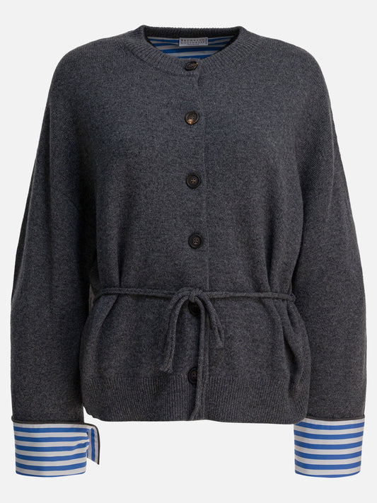 Cardigan Solid colour  Blu - Brunello Cucinelli Donna | VIETTI Online Store 
