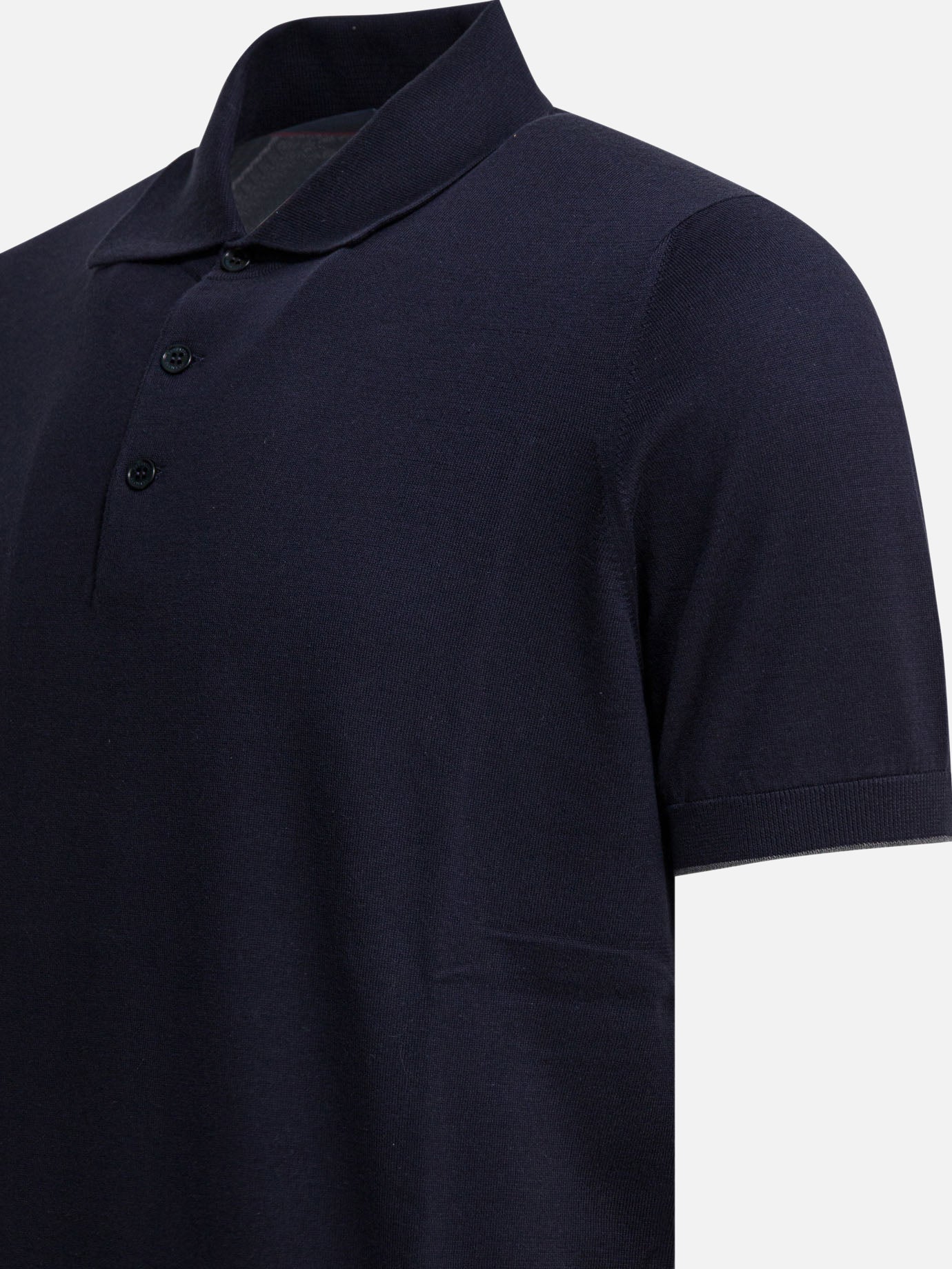 Polo shirts with buttons Solid colour  Blue - Brunello Cucinelli Men | PDP | VIETTI Online Store | Zoom-Modal_4
